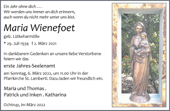 Anzeige von Maria Wienefoet 