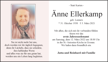 Anzeige von Änne Ellerkamp 