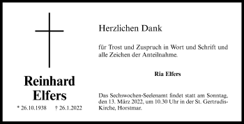 Anzeige von Reinhard Elfers 