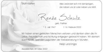 Anzeige von Renée Schulz 