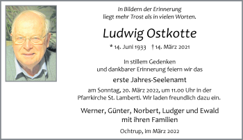 Anzeige von Ludwig Ostkotte 