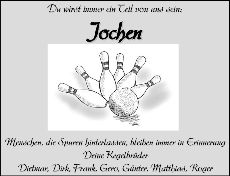  Traueranzeige für Jochen  vom 15.04.2022 aus 