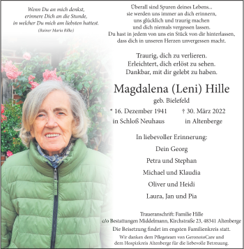 Anzeige von Magdalena Hille 