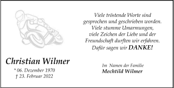 Anzeige von Christian Wilmer 