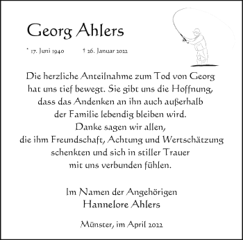 Anzeige von Georg Ahlers 