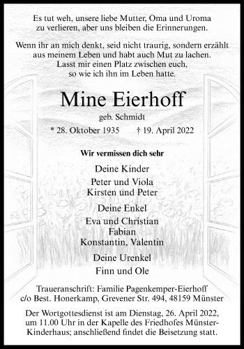 Anzeige von Mine Eierhoff 