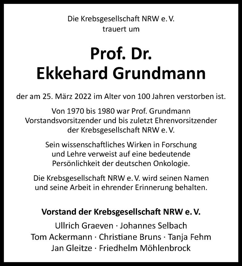  Traueranzeige für Ekkehard Grundmann vom 11.04.2022 aus WN Anzeigen