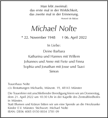 Anzeige von Michael Nolte 