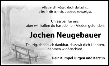 Anzeige von Jochen Neugebauer 