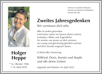 Anzeige von Holger Heppe 