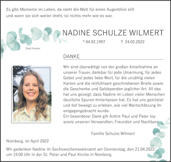 Anzeige von Nadine Schulze 