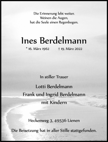 Anzeige von Ines Berdelmann 