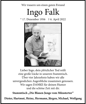 Anzeige von Ingo Falk 