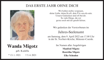 Anzeige von Wanda Migotz 