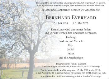Anzeige von Bernhard Everhard 