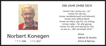 Anzeige von Norbert Konegen 