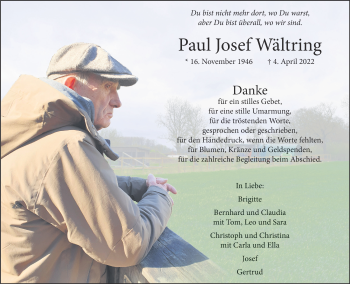 Anzeige von Paul Josef 