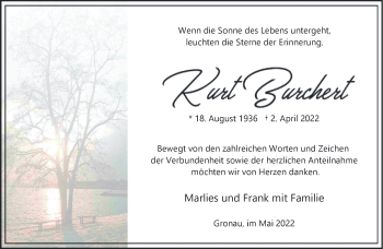 Anzeige von Kurt Burchert 