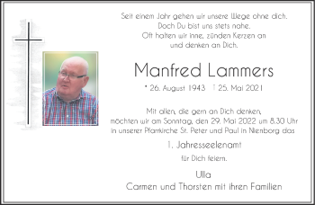 Anzeige von Manfred Lammers 
