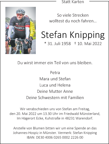 Anzeige von Stefan Knipping 