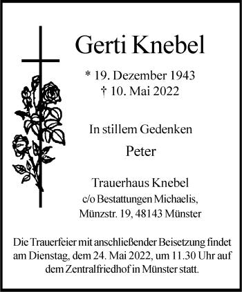 Anzeige von Gerti Knebel 