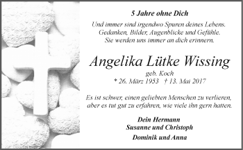Anzeige von Angelika Lütke Wissing 