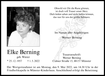 Anzeige von Elke Berning 