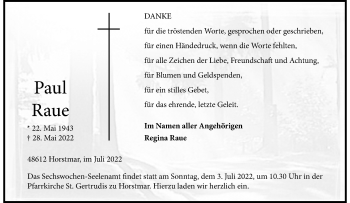 Anzeige von Paul Raue 