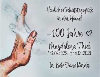 Anzeige von Magdalena Thiel 