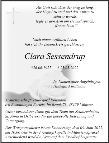 Anzeige von Clara Sessendrup 