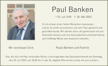Anzeige von Paul Banken 