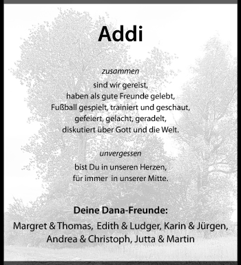 Anzeige von Addi Kerperin 