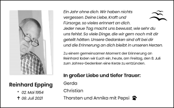 Anzeige von Reinhard Epping 