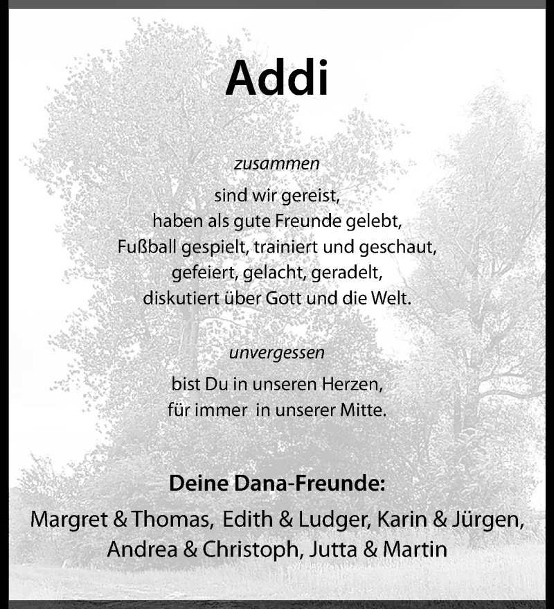 Traueranzeige für Addi Kerperin vom 13.07.2022 aus 
