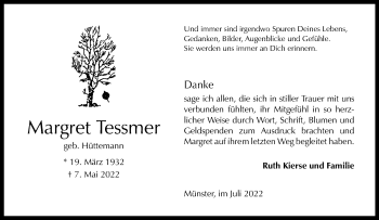 Anzeige von Margret Tessmer 