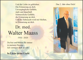Anzeige von Walter Maass 