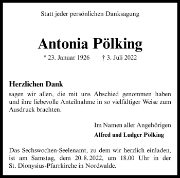 Anzeige von Antonia Pölking 