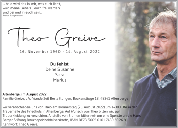 Anzeige von Theo Greive 