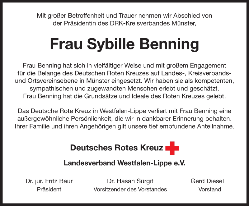  Traueranzeige für Sybille Benning vom 06.08.2022 aus 