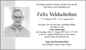 Anzeige von Felix Veldscholten 