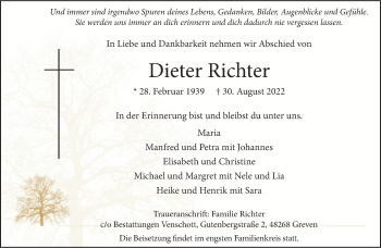 Anzeige von Dieter Richter 