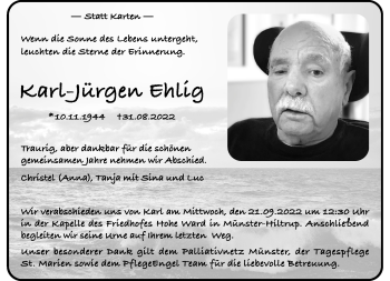Anzeige von Karl-Jürgeb Ehling 