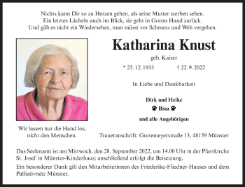 Anzeige von Katharina Knust 