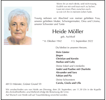 Anzeige von Heide Möller 