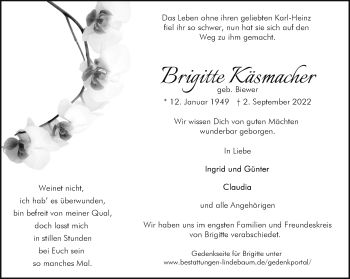 Anzeige von Brigitte Käsmacher 