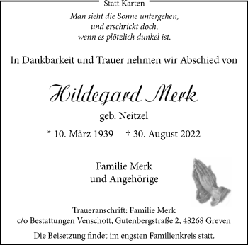 Anzeige von Hildegard Mark 
