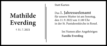 Anzeige von Mathilde Everding 