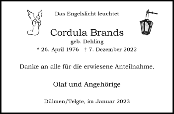 Anzeige von Cordula Brands 