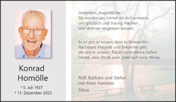 Anzeige von Konrad Homölle 