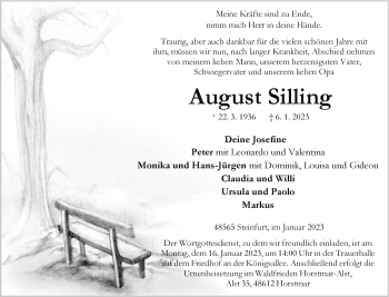 Anzeige von August Silling 